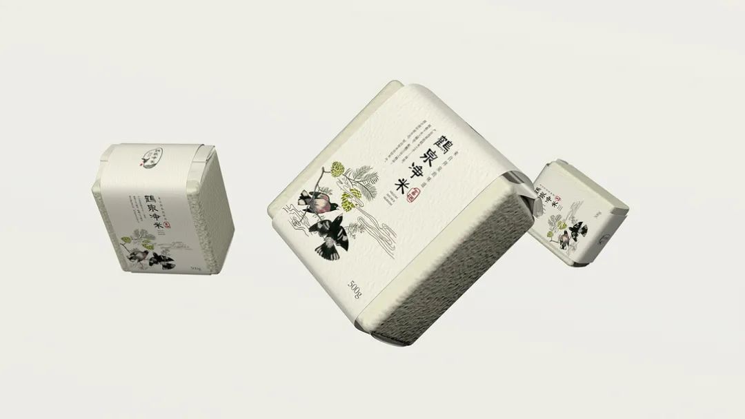 水墨画面内容 展现得有趣而不失雅致 工笔画的表现手法 使得包装更具