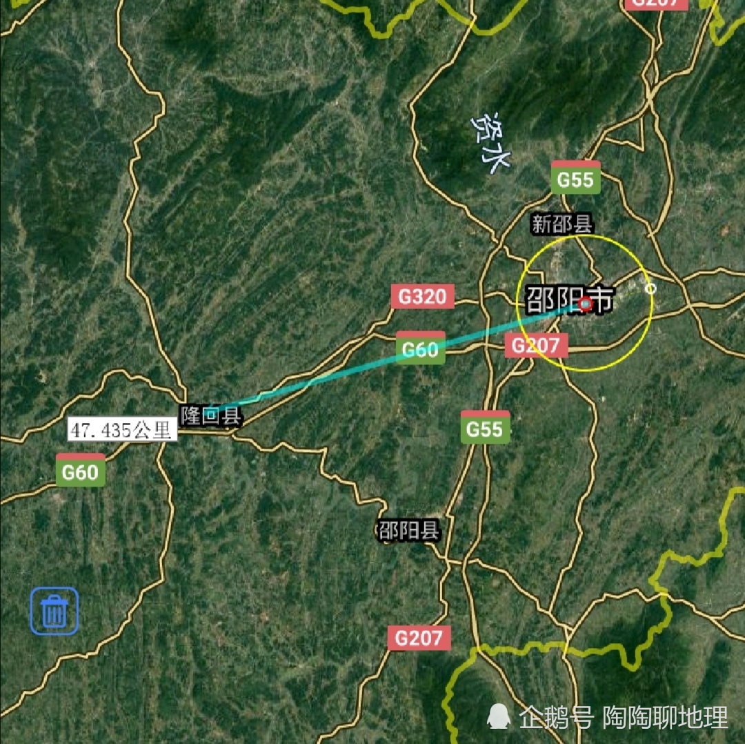 邵阳市各地至市区直线距离,新邵县最近,绥宁县最远,了解一下?