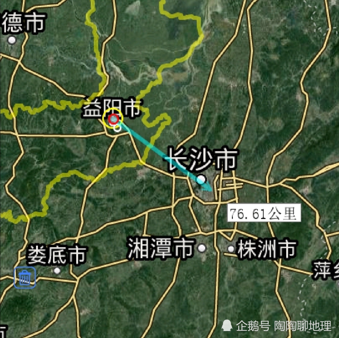益阳市各地至市区直线距离,桃江县最近,安化县最远,了解一下?图片