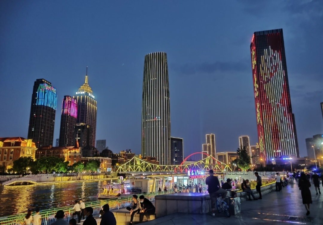 上海,天津,夜景,外滩,津湾广场