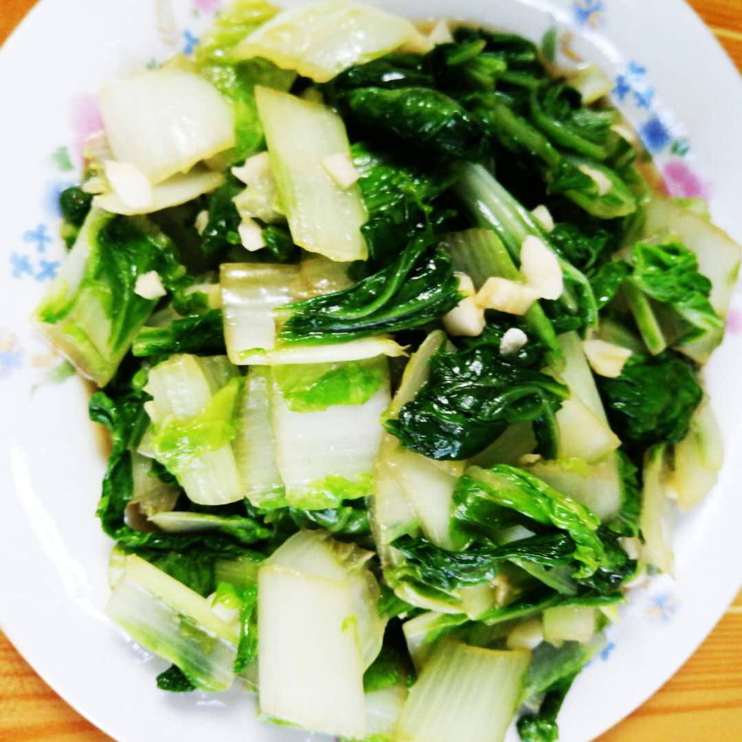 小青菜,大蒜,素炒,菜梗,白菜