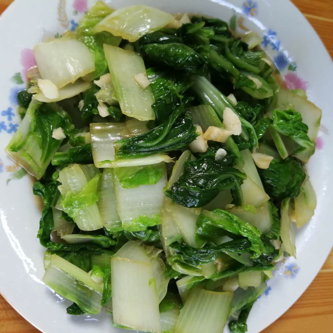 小青菜,大蒜,素炒,菜梗,白菜