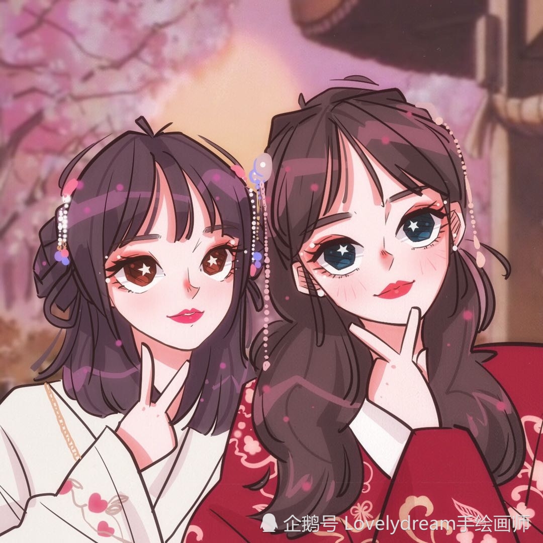 闺蜜头像设计——姐妹齐心,其利断金,送给即将毕业的大学生们