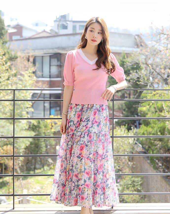 花朵印花,适合穿到夏天的材质感和设计,花长裙真的至少要有一件