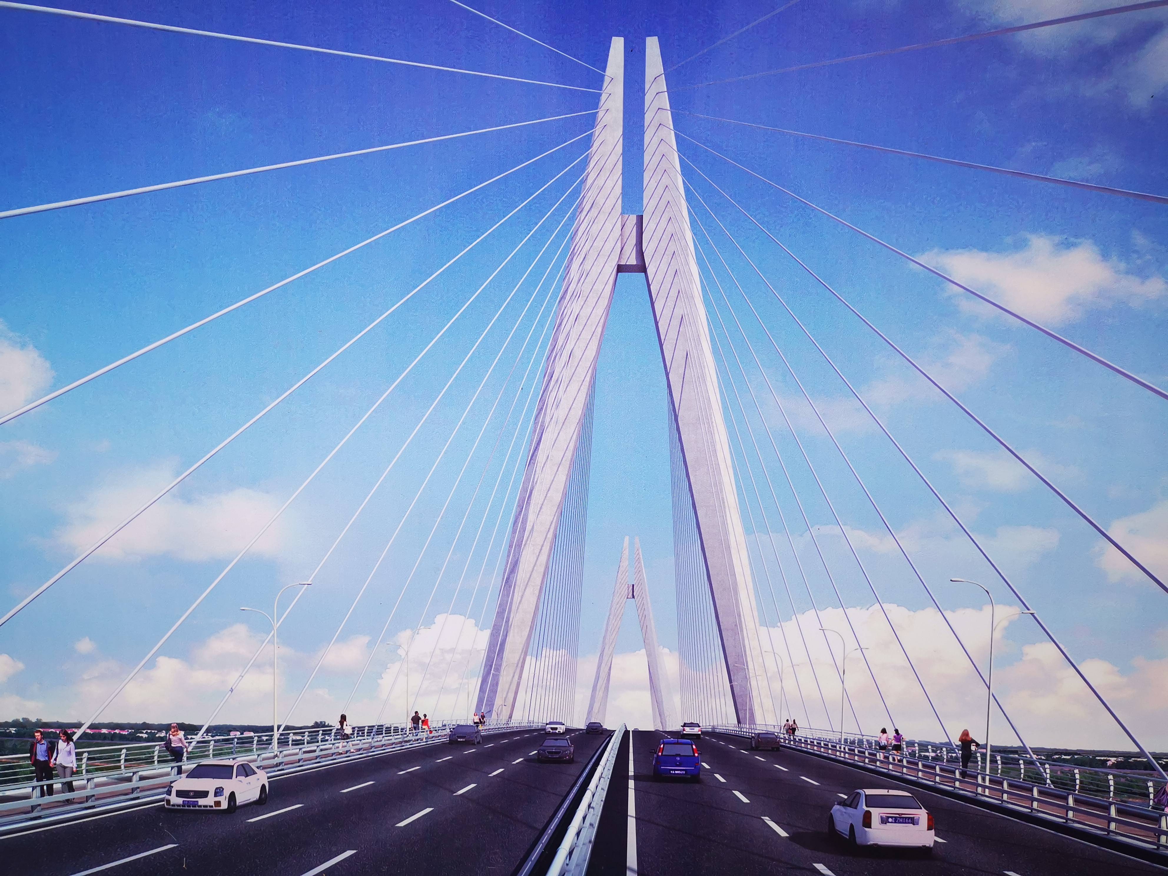 黄河三角洲跨径最大双塔双索斜拉桥开工建设