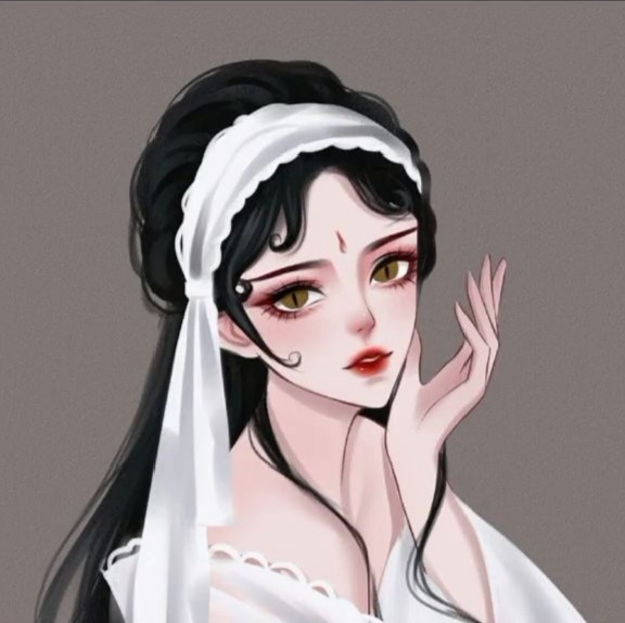 超酷黑暗系手绘女生头像