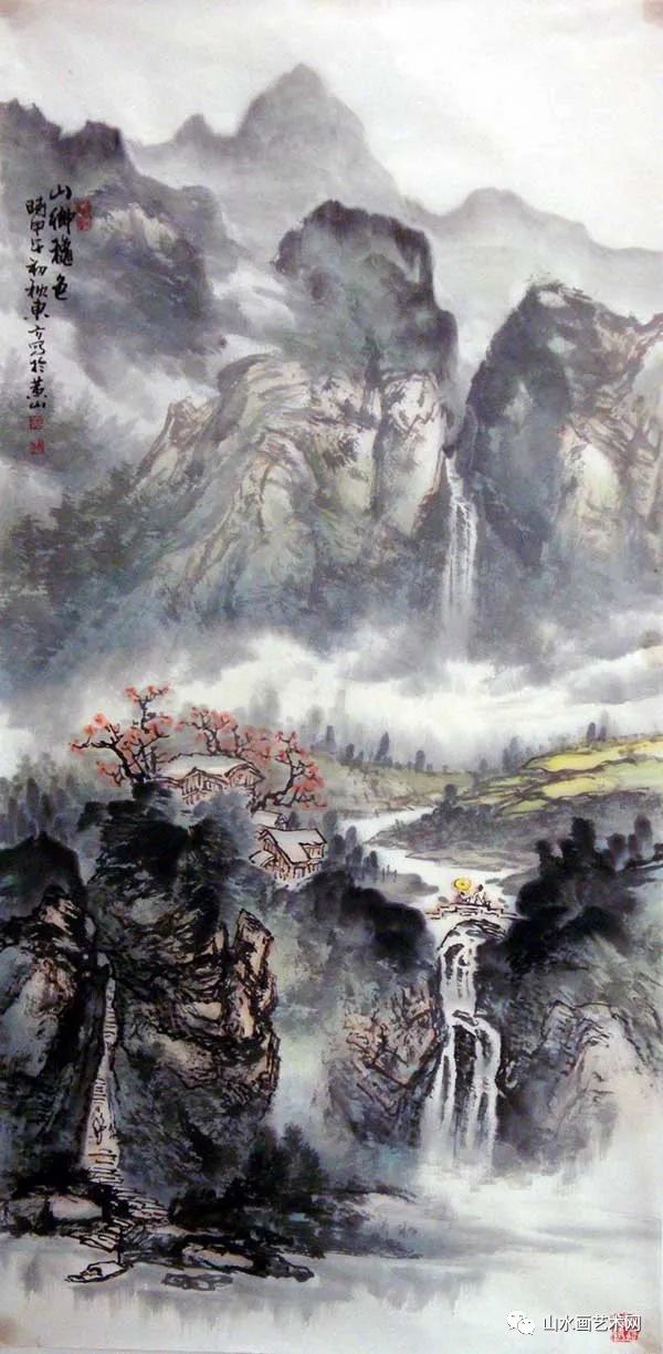 刘东方山水画作品:奇峰耸千仞(2014年四尺山水竖)