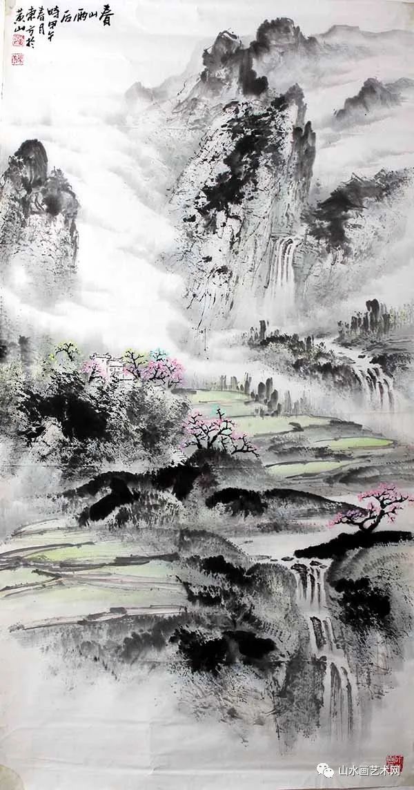 刘东方山水画作品:又是一年菜花黄(四尺竖2014年春)