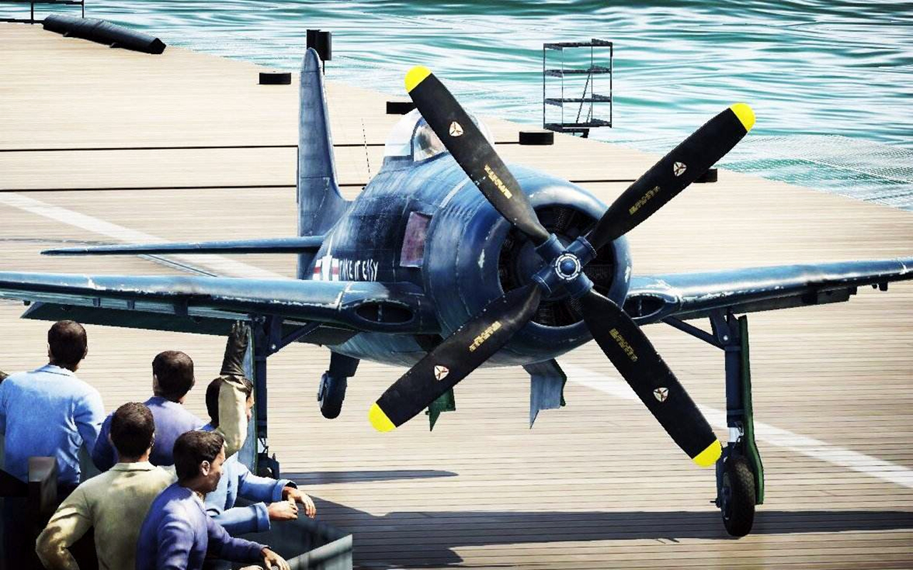 浴血长空手游杂谈 格鲁曼螺旋桨战机巅峰之作f6f熊猫战斗机