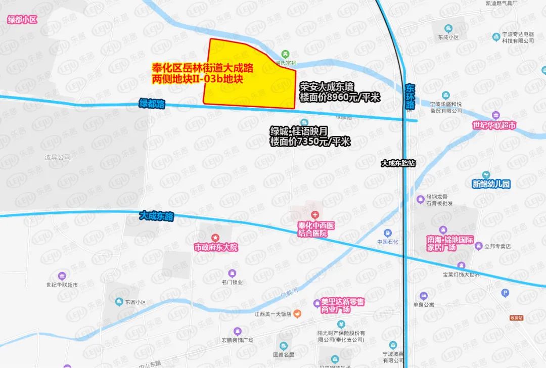 奉化区,宅地,地块,大成路,岳林街道,宁波