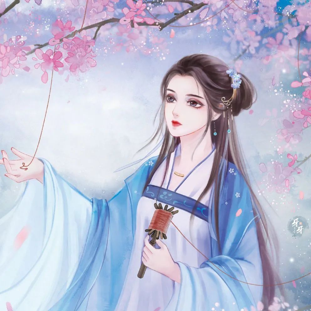 意境古风漫画女生头像 芙蓉不及美人妆 水殿风来珠翠香