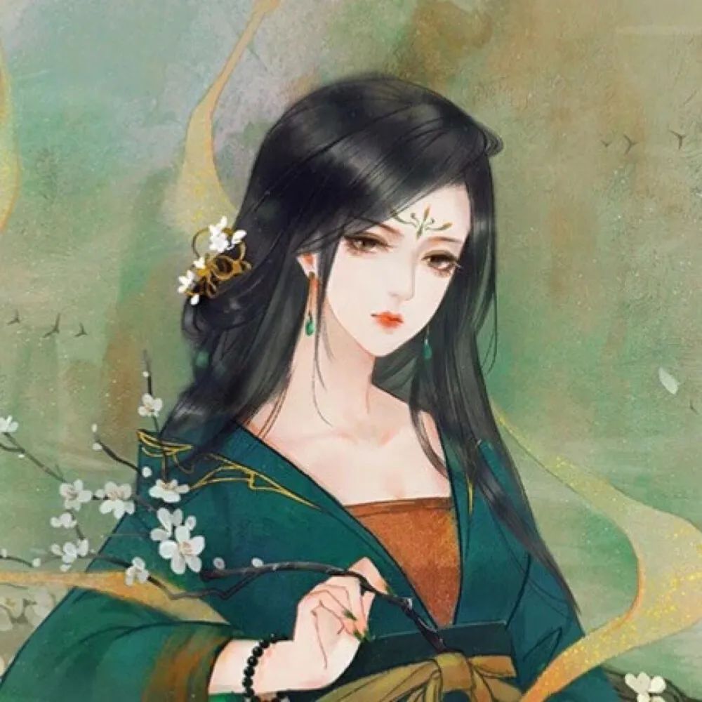 意境古风漫画女生头像 芙蓉不及美人妆 水殿风来珠翠香