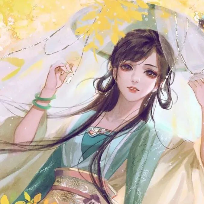 意境古风漫画女生头像 芙蓉不及美人妆 水殿风来珠翠香