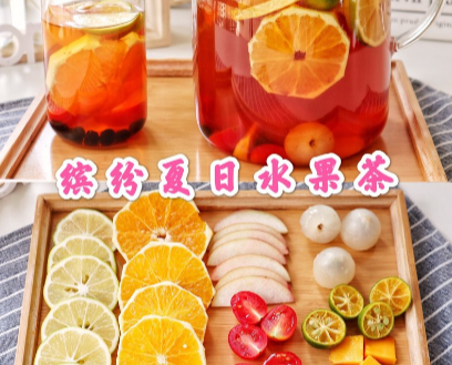 水果茶,消暑,美味,清凉,奶茶