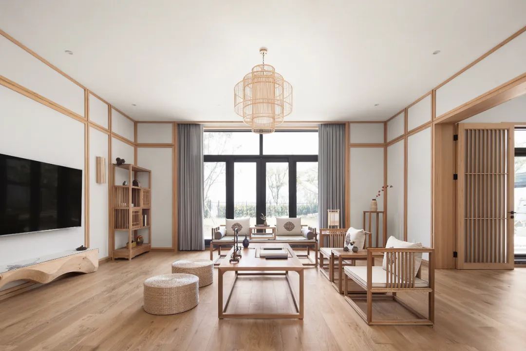苏州平湖瑞园别墅 项目面积:300㎡ 项目风格:日式风格 藤木质感的简约