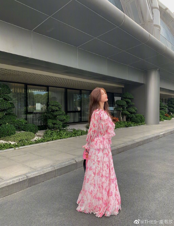 虞书欣分享近日美照 碎花长裙甜美麻花辫俏皮
