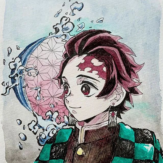 【水彩插画】古风动漫人物上色这个画风太好看了