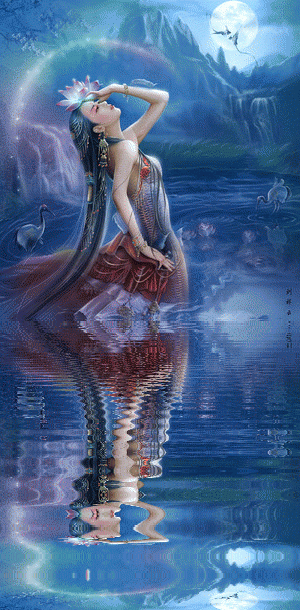 云画流年漂亮的水波动图插画