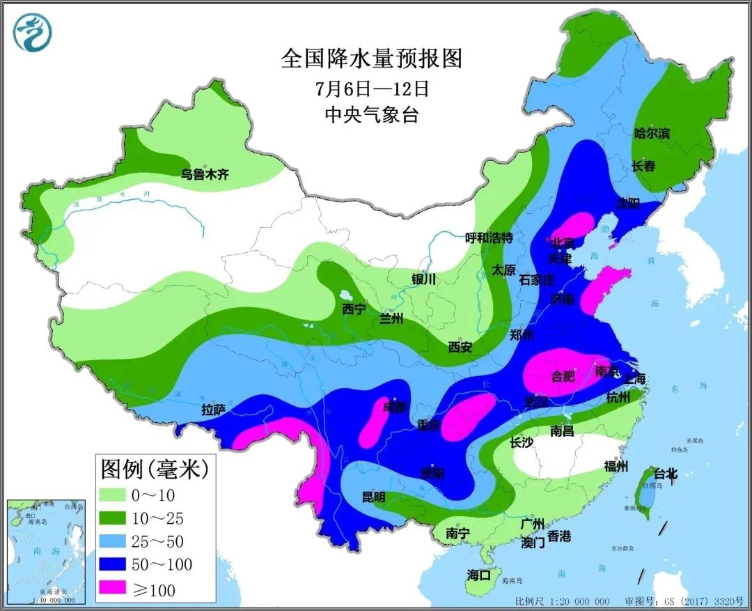 图片来源:中国气象局 梅雨季里的雨水"不刹车" 大雨,暴雨层层递增 强