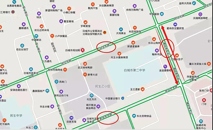 白城,白城市公安局,民生路,新兴路,幸福街,地图,交巡警,新华路