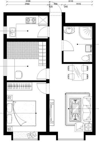 70平米房子装修效果图!新中式两室两厅,优雅文艺有气质,忍不住晒晒