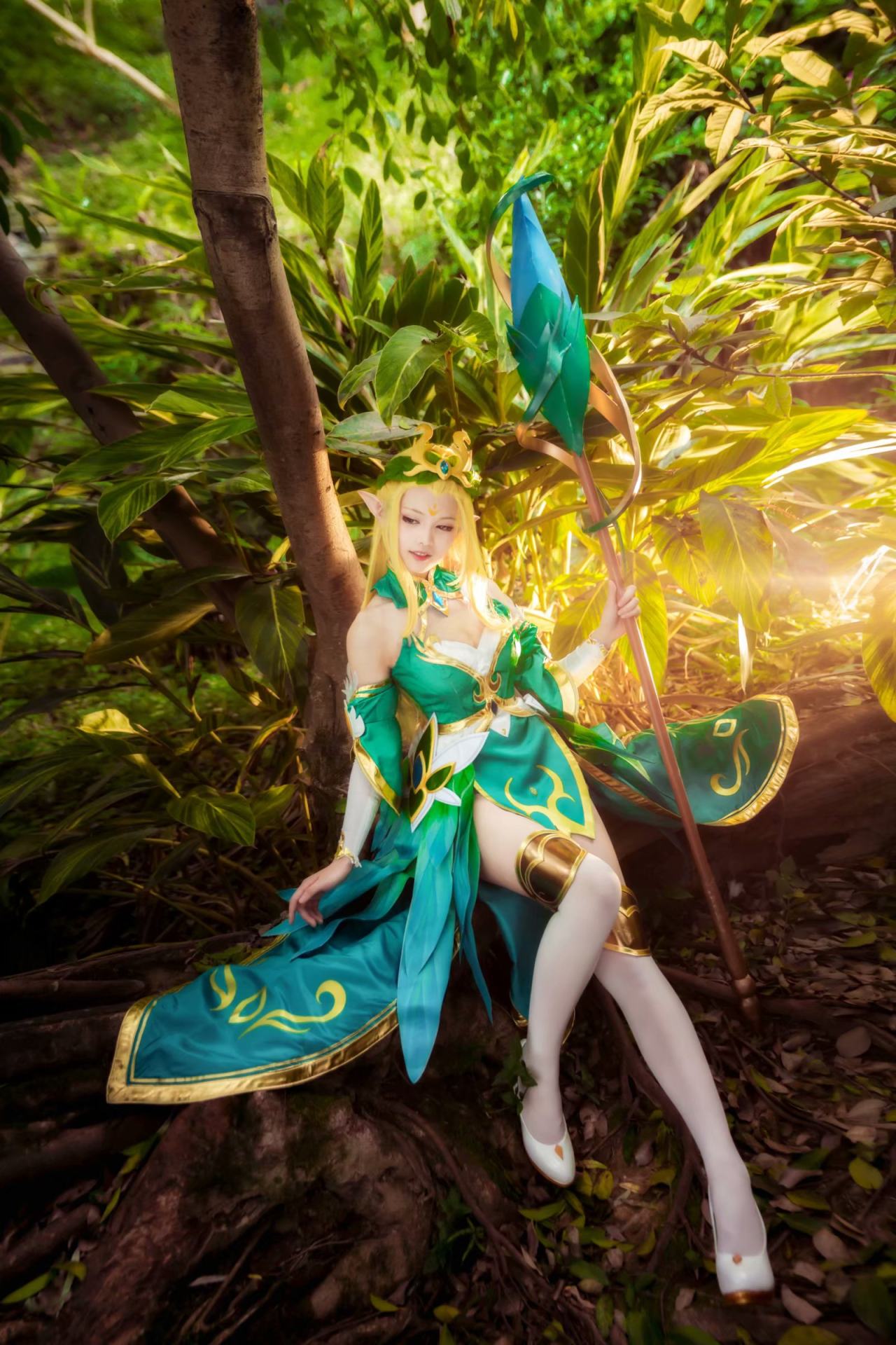 cosplay女英雄王昭君,cosplay服装女动漫 王者荣耀王昭君cosplay 树林间的精灵