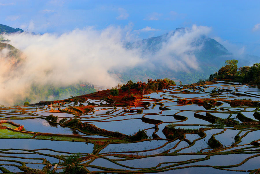 红河州,梯田,云南,建水县,哈尼族,昆明