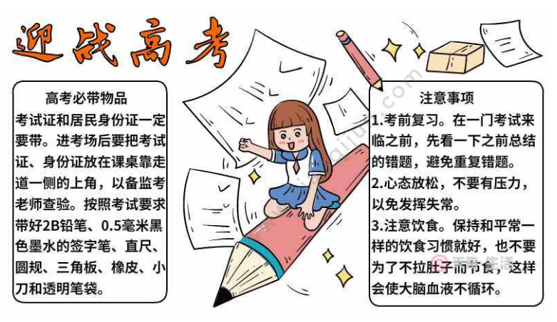 高考加油手抄报模板大全,一起为参加高考的学子们加油