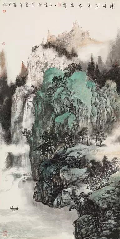 教授作品全国美展获奖,山水画手法新颖,画面厚重苍茫