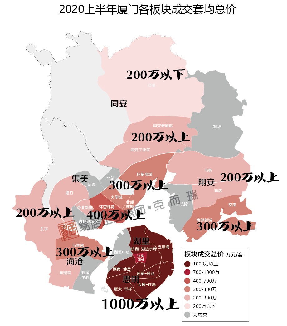 厦门2020年上半年房价地图出炉:附全市楼盘成交详情