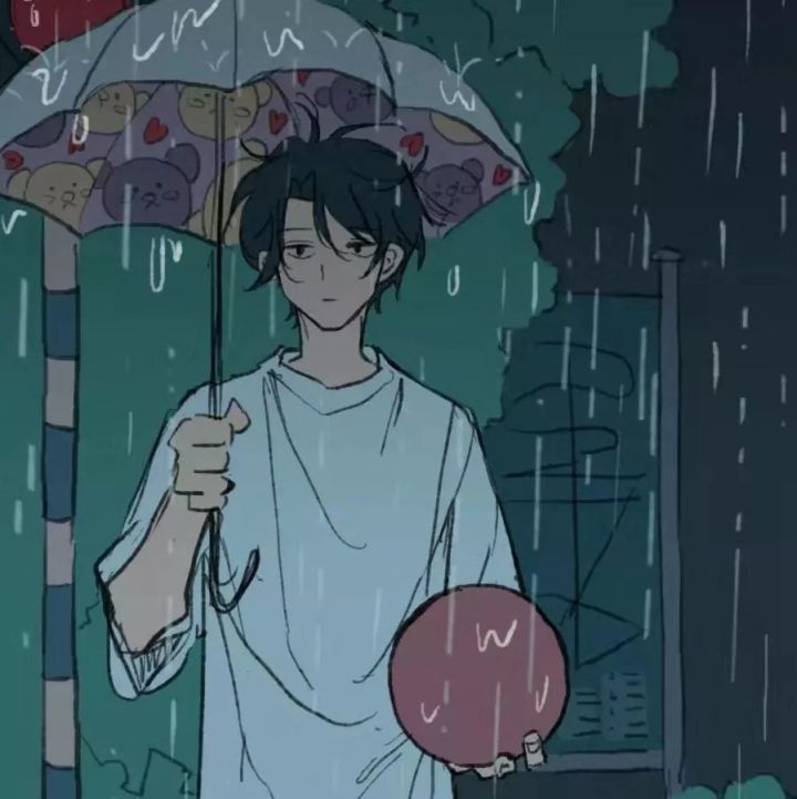 微颓·真人·男生头像:雨大撑伞也没用了,我的意思是无所谓了!