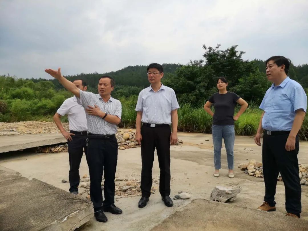 7月18日,市委书记张劲松到余井镇督导调研防汛救灾,脱贫攻坚等工作.