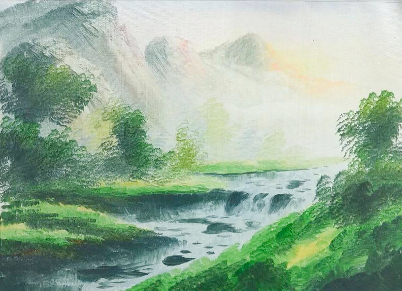 绘画教程83—"山水油画"这么简单还不来学学!