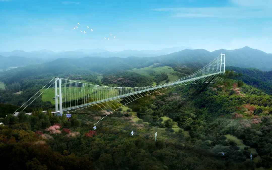 中国最长斜拉式玻璃悬索桥将落户长春莲花山