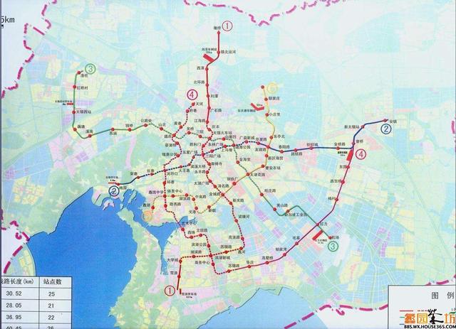 无锡地铁3号线:惠山区～梁溪区～无锡火车站～新吴区～硕放机场