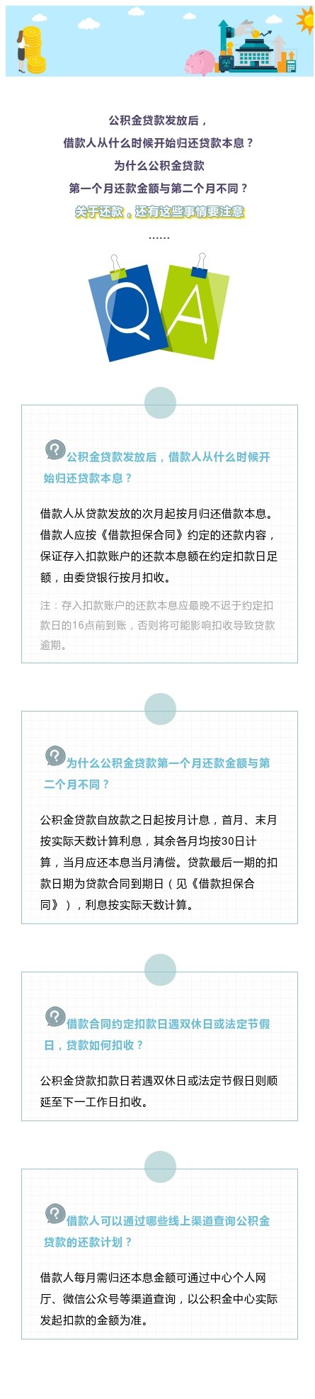 公积金贷款发放后，关于还款你需要注意的