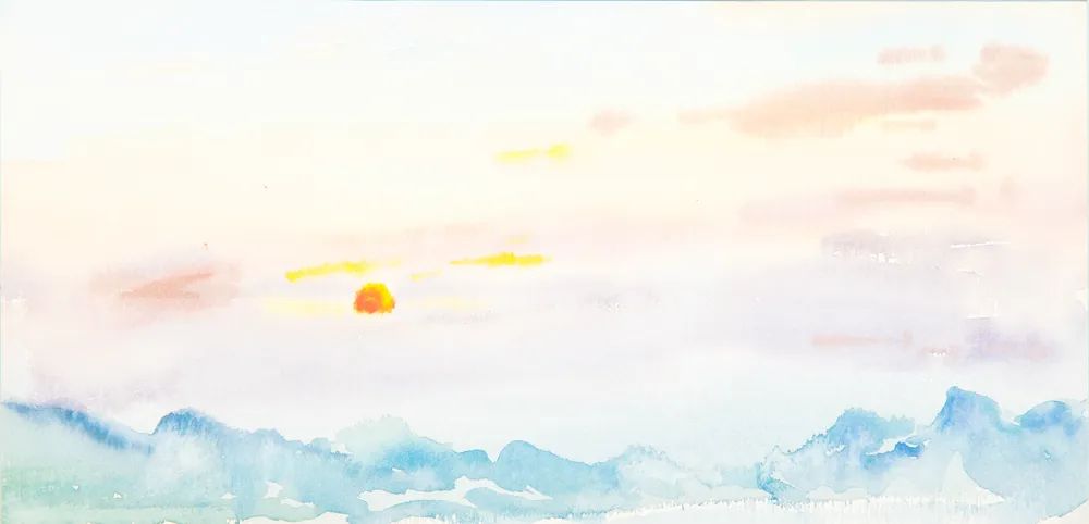 水彩   日出