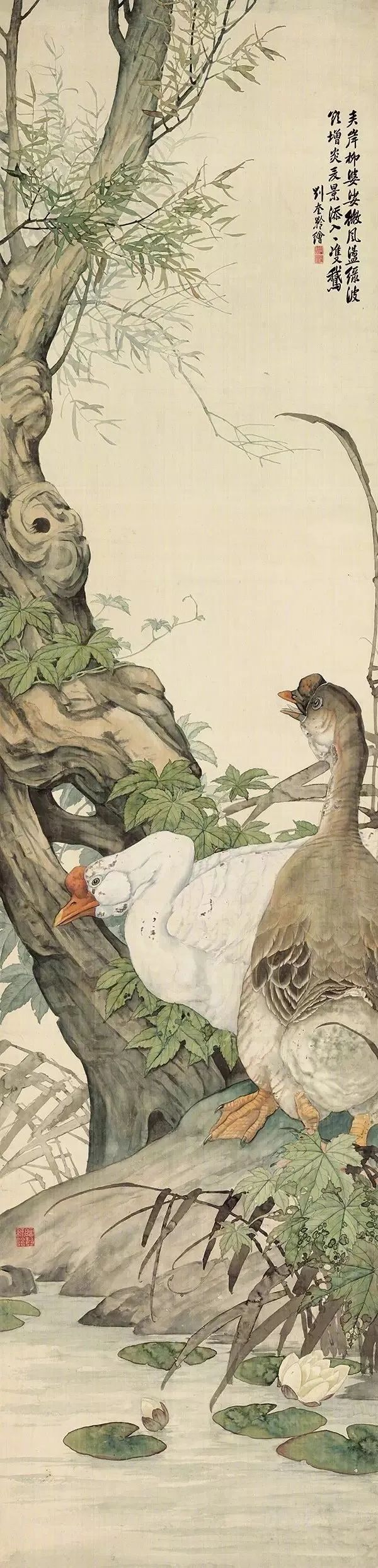 被誉为"全能画家"的刘奎龄擅长动物,植物,人物画及山水画
