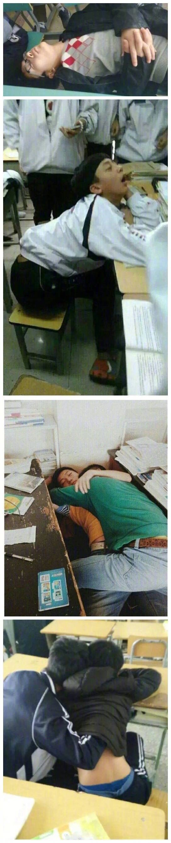 搞笑图片,班级同学的奇葩睡姿