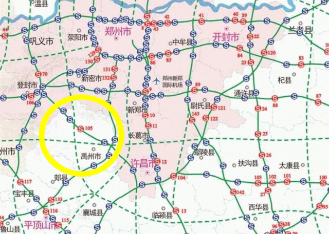 高速公路是规划路线示意图显示有4条高速公路涉及禹州可以看出通过
