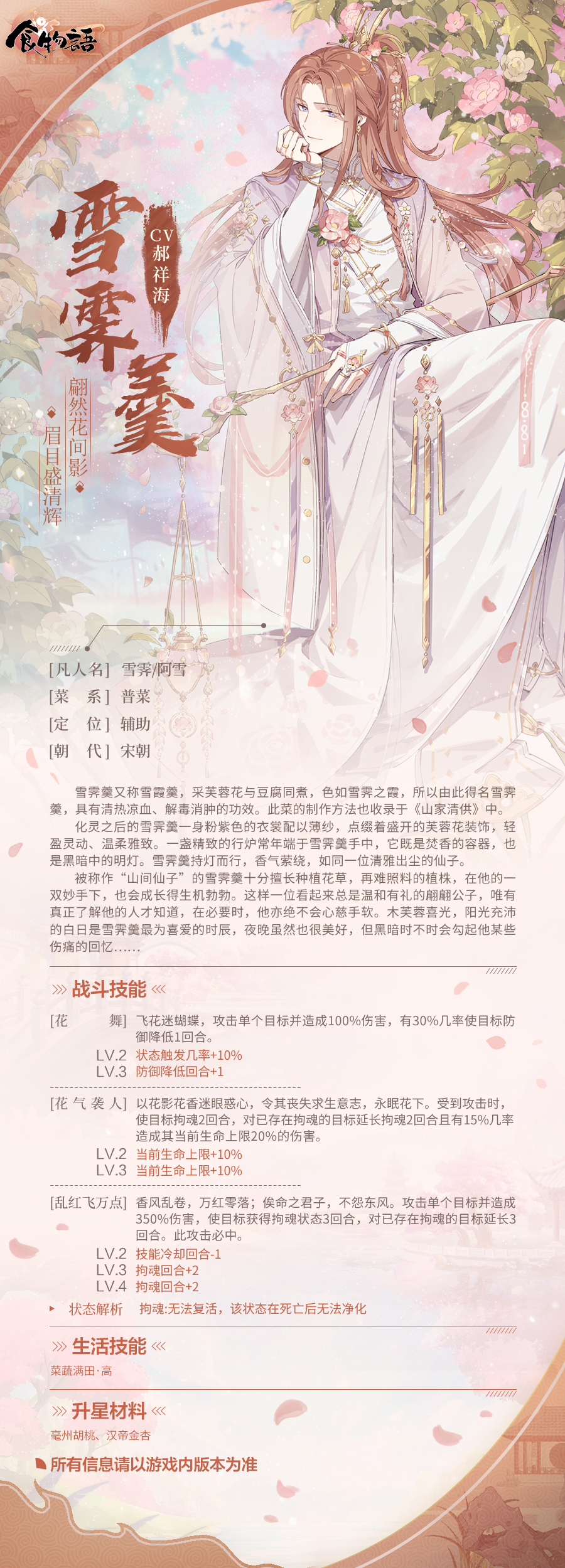 食物语合香如故全新版本食魂资料公开