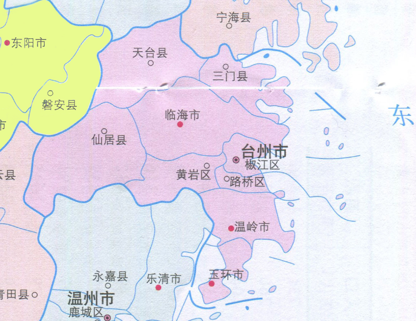 台州,椒江区,黄岩区,临海市,仙居县,天台县