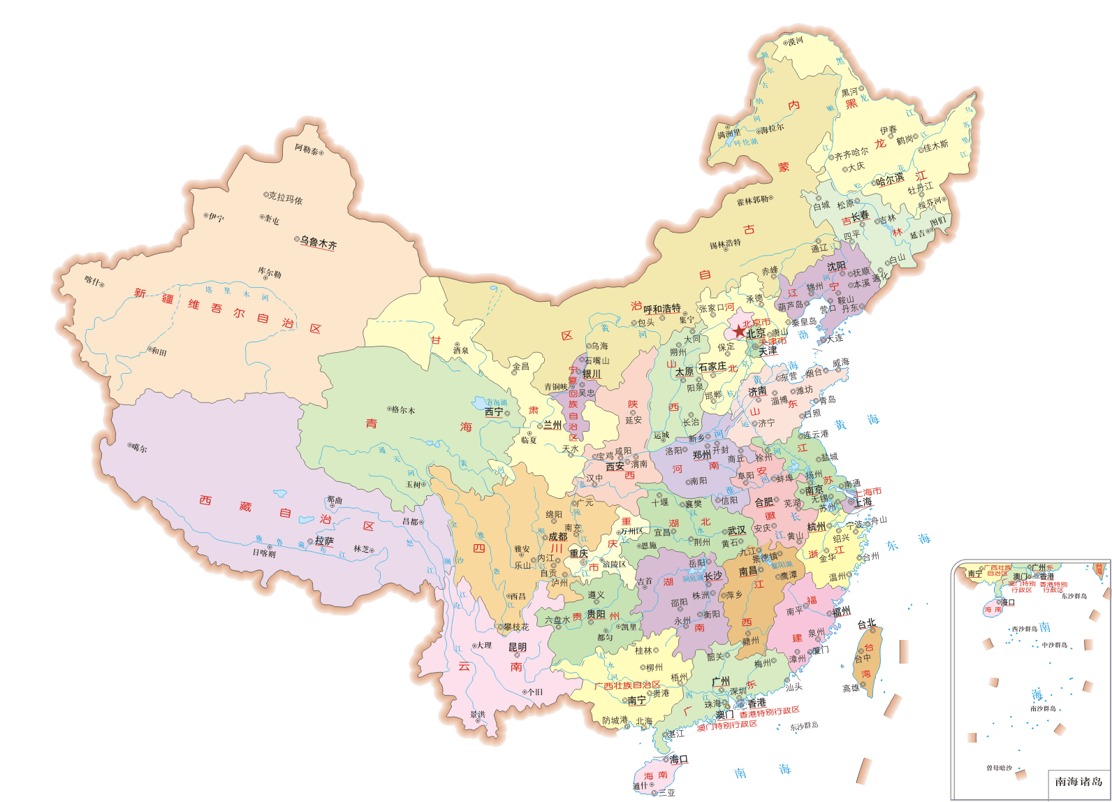 "地图系列"建国后我国行政区划沿革-中国
