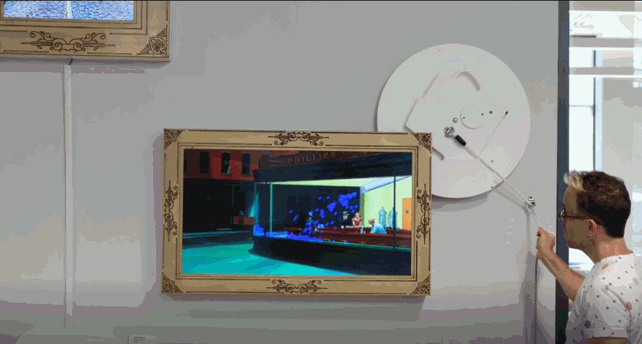 帽子胡子眼镜齐飞,画中人物会被戳,转动装置,世界名画多了份趣味性和