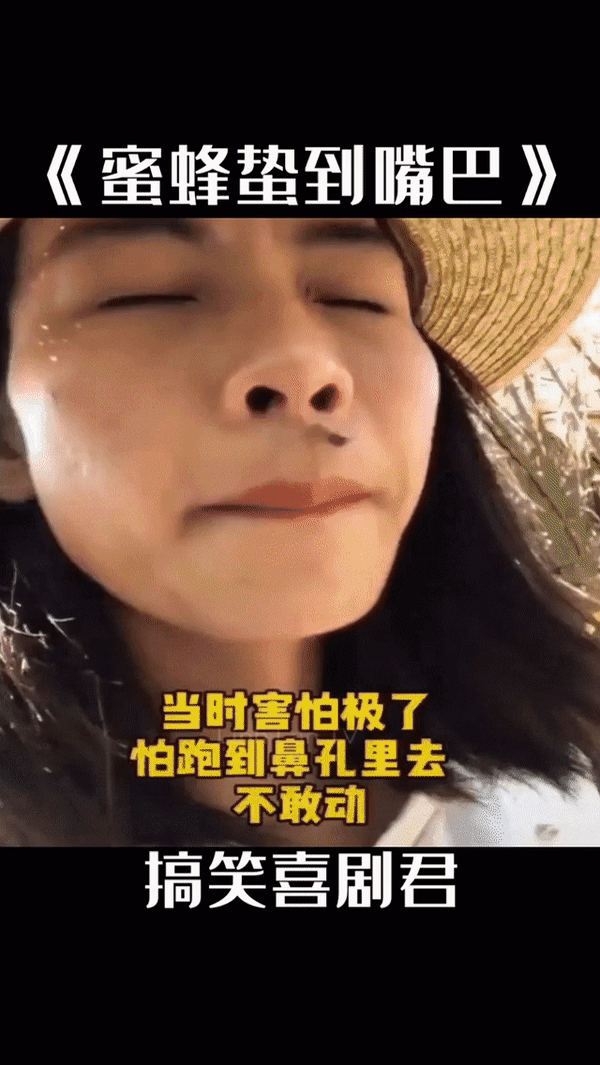搞笑视频,被蜜蜂蛰到嘴巴了,哈哈哈哈哈哈哈哈哈哈哈哈