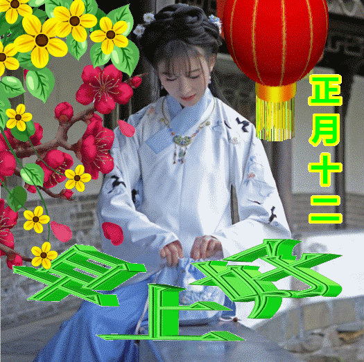2月12日虎年正月十二漂亮早上好问候动态表情图片微信最美最温馨早安