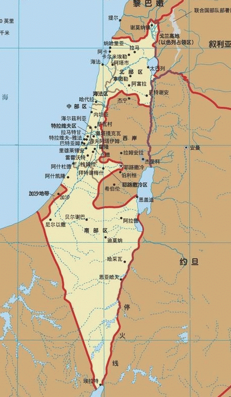 像一把尖锥嵌在亚非欧的三大洲结合处,比邻黎巴嫩,叙利亚,约旦和埃及