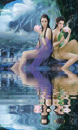 云画流年,漂亮的水波动图插画