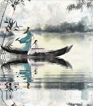 云画流年漂亮的水波动图插画