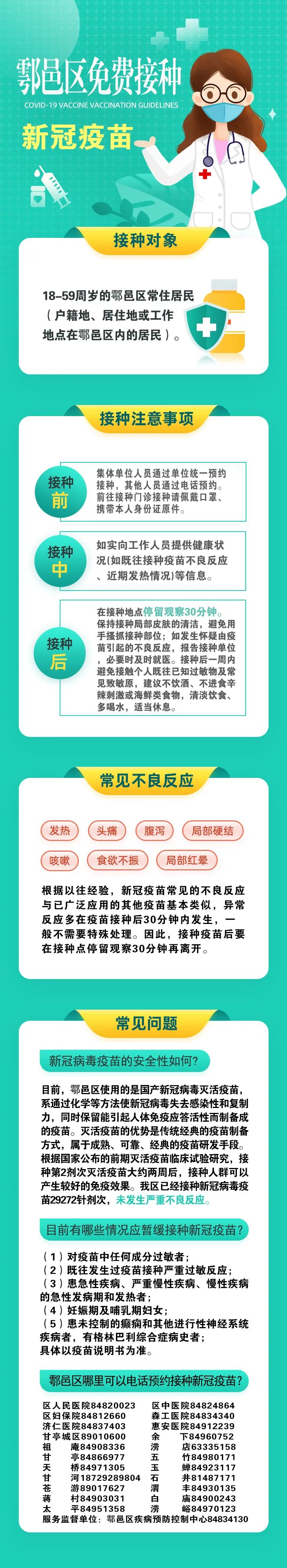 鄠邑区全区免费接种新冠疫苗!接种点,注意事项快收好!